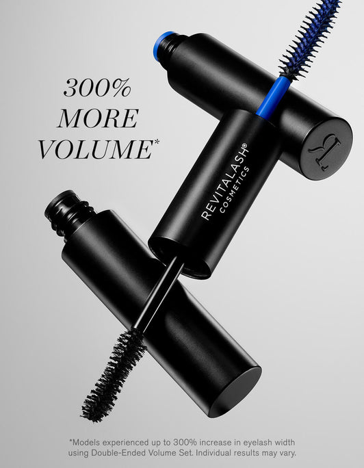 300% more volume. Models experienced up to 300% increase in eyelash width using Double-Ended Volume Set. Individual results may vary.